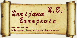 Marijana Borojević vizit kartica